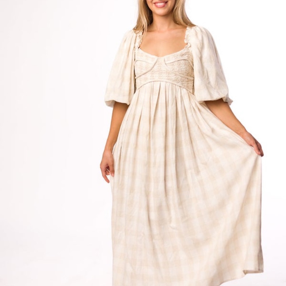 Harlow Maxi Dress in Natural Plaid - Bump
Friendly - Picture 7 of 11